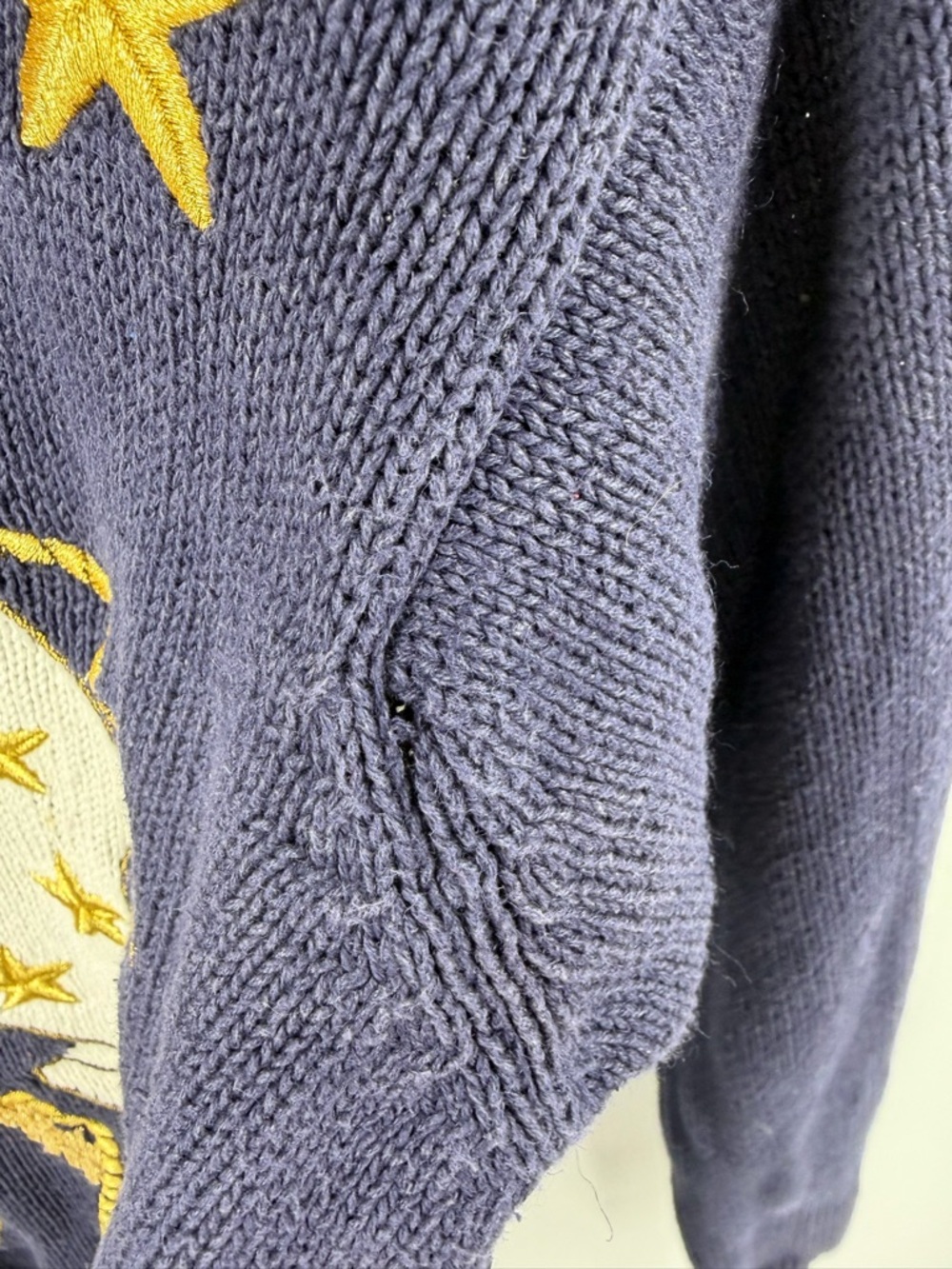 Vintage Alfred Dunner navy knit patriotic sweater women’s PL stars and strips - Picture 3 of 6